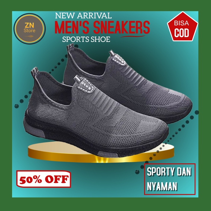 Sepatu Snekers Sneakers  Jalan Jalan Casual Sport Olah Raga Slip on Futsal Badminton Hak Casual Tali