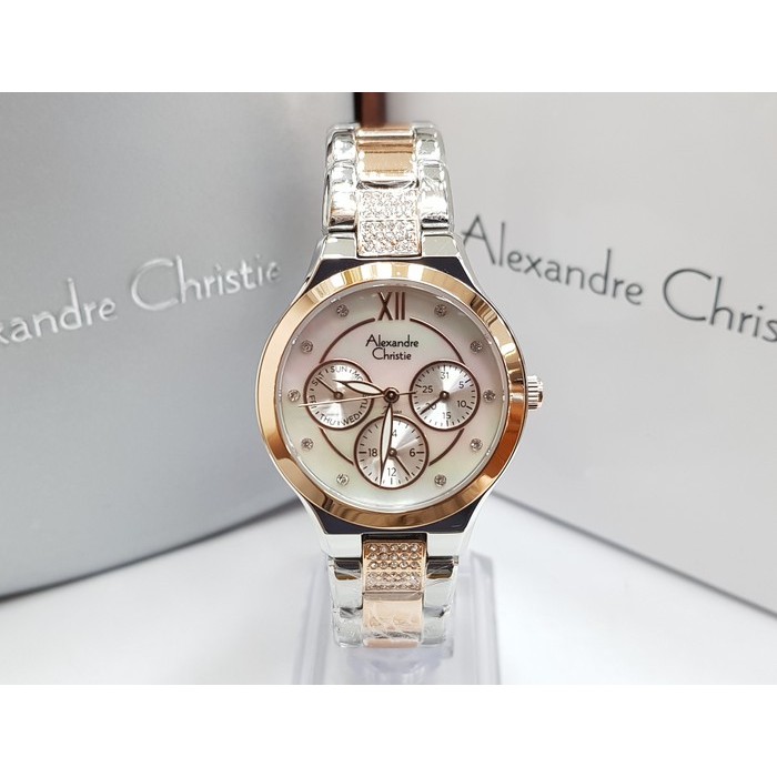 JAM TANGAN WANITA ALEXANDRE CHRISTIE AC 2731 SILVER ROSEGOLD ORIGINAL