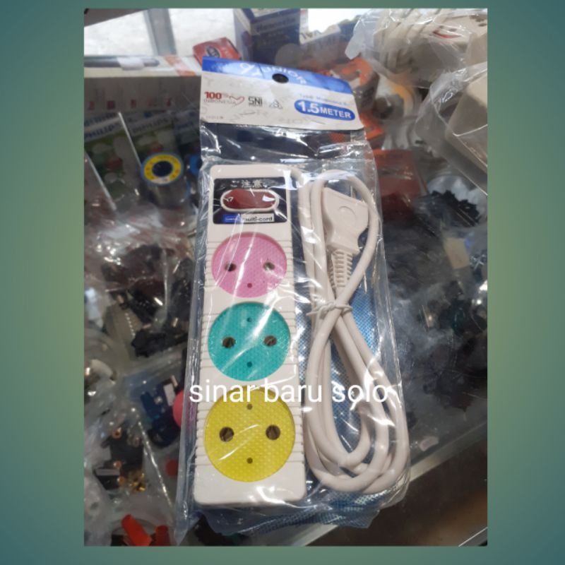OLOR KABEL OLOR LISTRIK OLOR STOP KONTAK 1,5 Meter Lubang 3