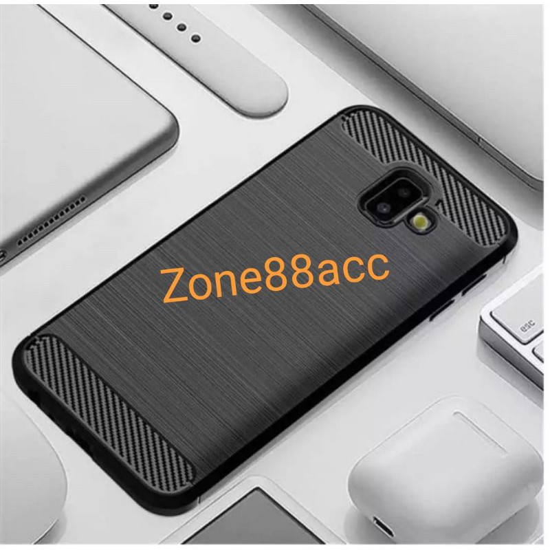 Silicon Case SAMSUNG J6 Plus Softcase iPAKY Carbon Casing Cover TPU