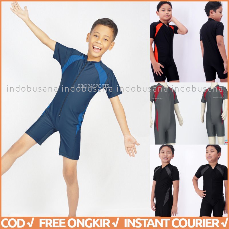 Baju Renang Anak Cowo Usia SD Laki-laki Jumpsuit DV TG EDORA