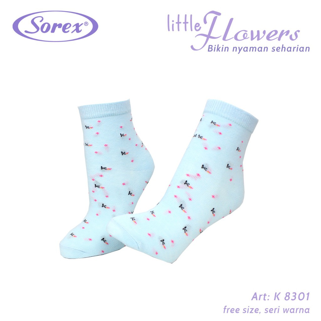 Sorex Kaos Kaki Wanita Little Flowers Setengah Betis Freesize K 8301