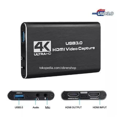 USB 3.0 HDMI VIDEO CAPTURE 4K 60FPS WITH PORT MIC NETLINE HU30 60FPS