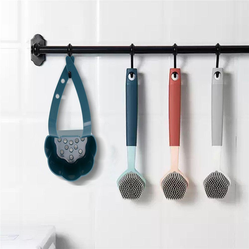 Solighter Wastafel Sponge Holder Alat Dapur Rumah Saringan Kran Organizer Debris Rak Sabun Drain Rack