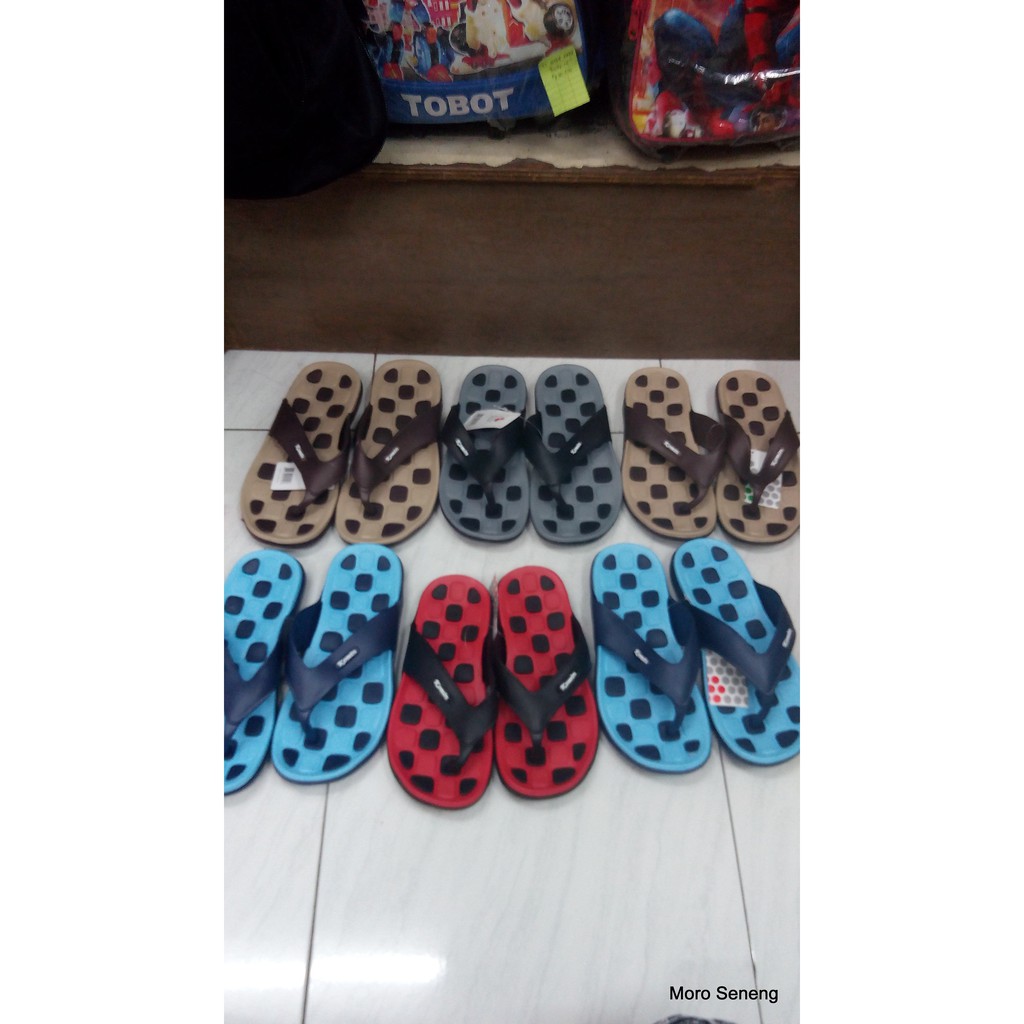 sandal jepit pria dewasa karet  kotak kotak KOMIN  2303 size 