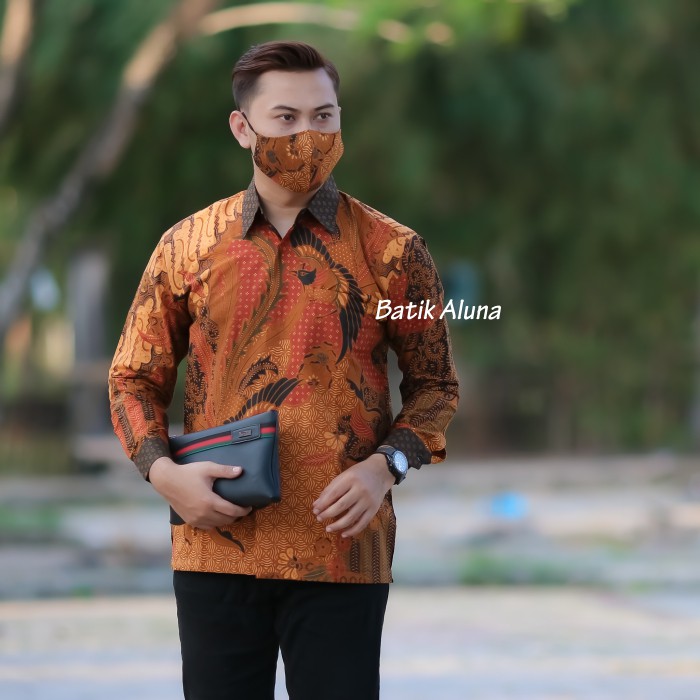 Atasan Batik Pria Lengan Panjang Baju Kemeja Batik Pria Lengan Panjang Premium Jumbo ASD 093