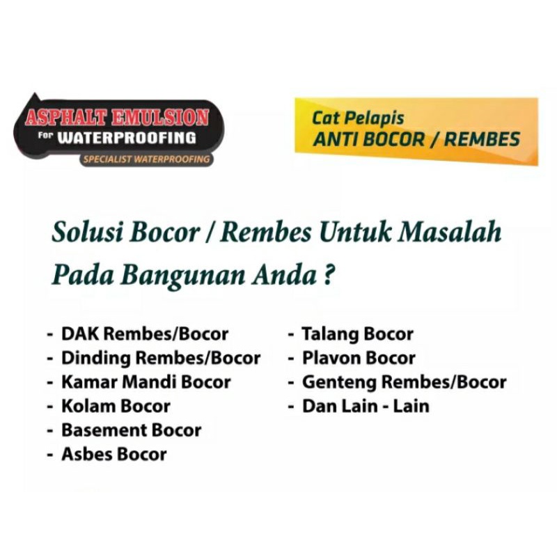 ASPAL BAKAR 20 KG WATERPROOFING ASPAL PELAPIS ANTI KARAT ANTI REMBES ANTI BOCOR