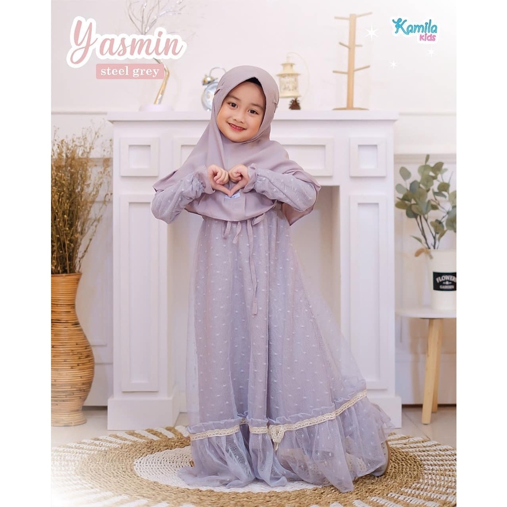 GAMIS ANAK YASMIN SYARI KIDS BL (Usia 5 - 6 Tahun) Bahan Manggo Crepe mix Tiledot (DAPAT HIJAB) GAMIS LEBARAN ANAK PREPUAN TERBARU 2023 KEKINIAN DRESS MUSLIM ANAK KEKINIAN BAJU ANAK PREMPUAN MODEL TERBARU