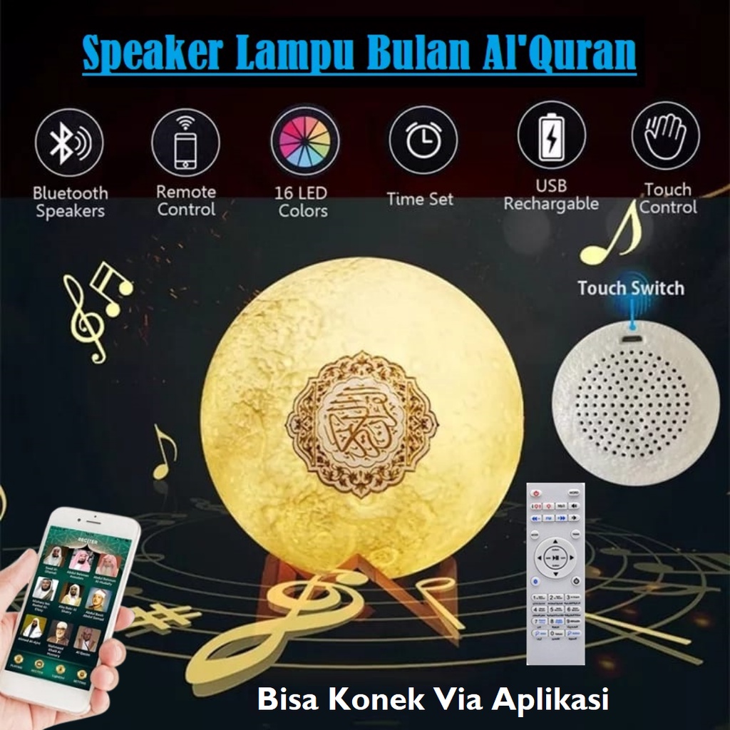 Jual Lampu Speaker Al Quran Juz Surah Bulan D Digital Bluetooth