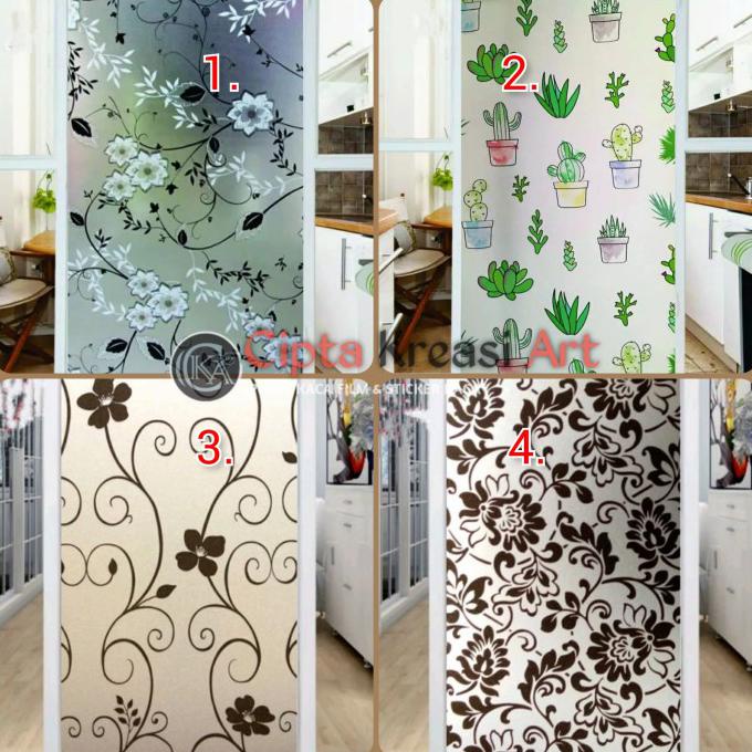 STICKER / STIKER SANDBLAST ES MOTIF / STIKER KACA FILM JENDELA RUMAH - NO 1