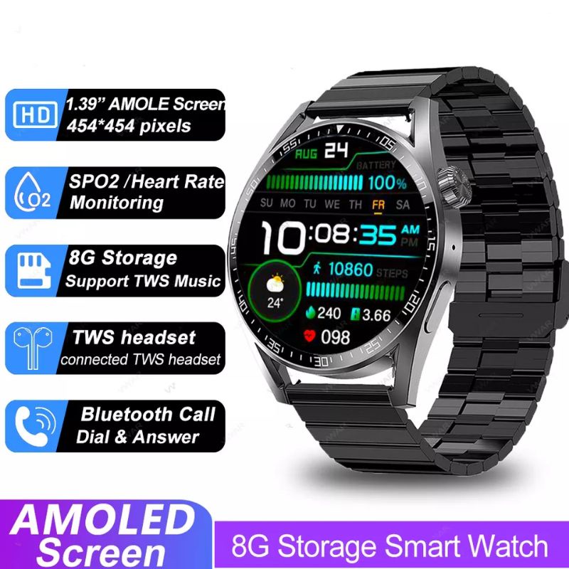 Smartwatch Z30 AMOLED AOD 8Gb Storage TWS BT Call HR BP BO Z18 Upgrade