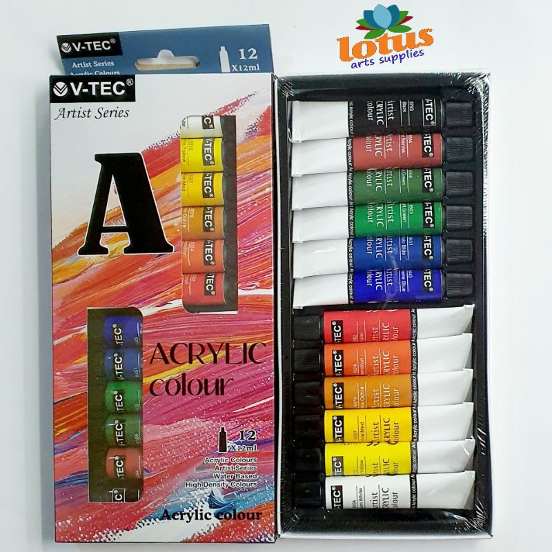 

RB V-TEC Acrylic Colour set 12 warna x 12ml tube