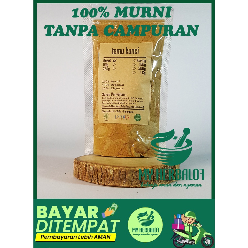 Jamu Temu Kunci Bubuk dan kering / Boesenbergia Rotunda / Bubuk Halus Murni Tanpa Campuran