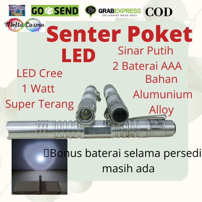 LED SX-775 Senter Poker Baterai Senter LED Baterai Kecil LED Senter Tangan  Mini