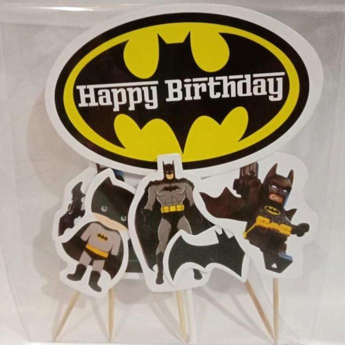 CAKE TOPPER BATMAN/ CAKE TOPPER HAPPY BIRTHDAY BATMAN/ HIASAN KUE