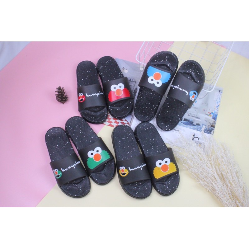 (3BLACK ELMO) SANDAL SLOP BOLONI ELMO KEKINIAN MURAH