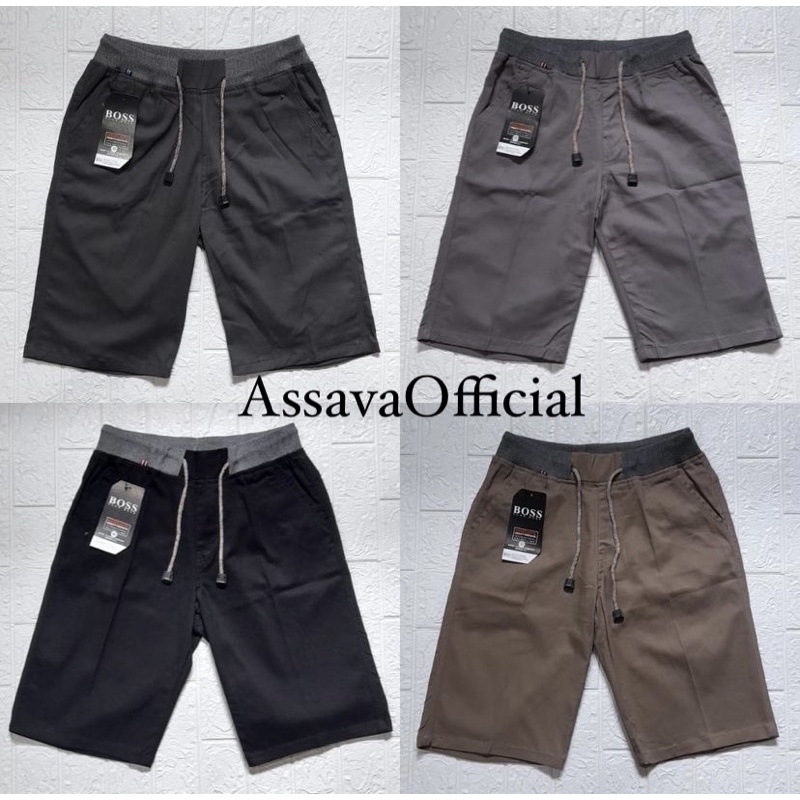 RIP POLOS - CELANA CHINO PENDEK PRIA PINGGANG KARET / RIP BAHAN MELAR PREMIUM - CELANA PENDEK PRIA CASUAL