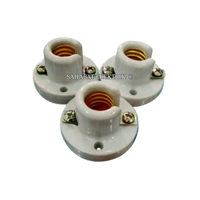 FITTING LAMPU KECIL E12 DRAT KUNINGAN BAHAN KERAMIK