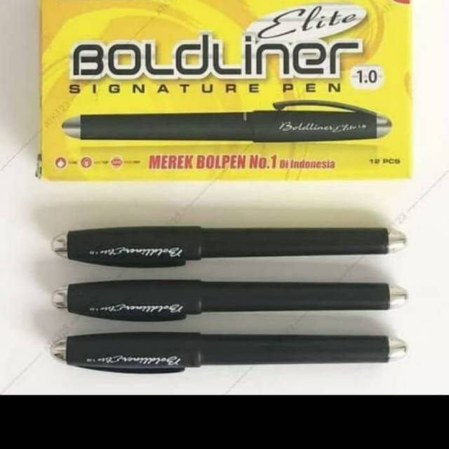 Pulpen standar boldliner black/biru 1.0mm 1pack