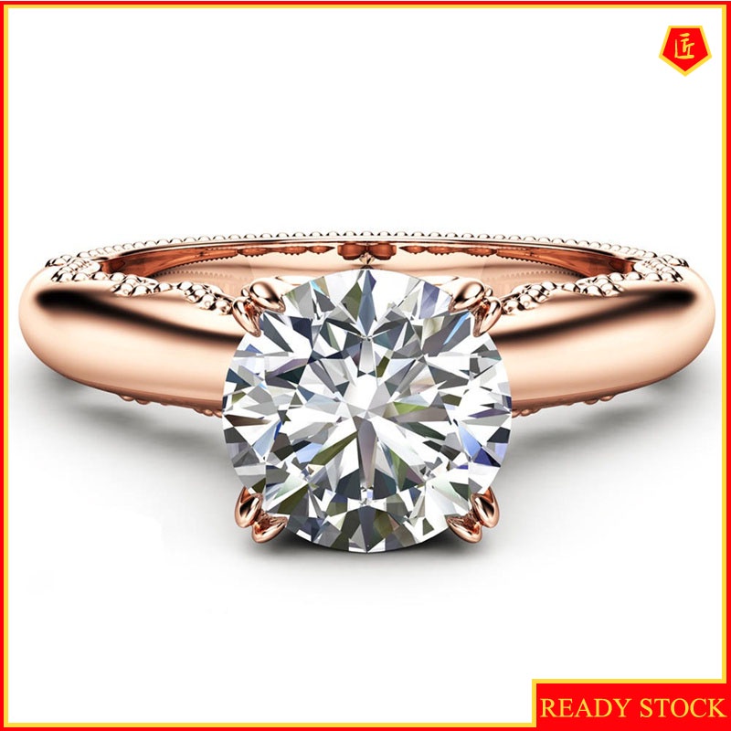 [Ready Stock]14K Rose Gold Luxury Creative Diamond-Studded Ring