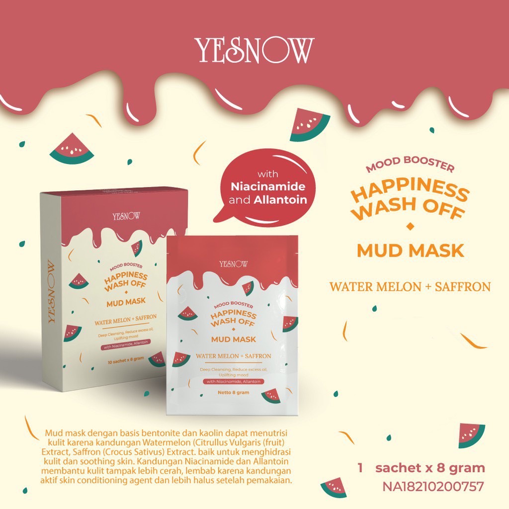 Yesnow Relaxing Wash-Off Mud Mask | Masker Wajah [Sachet]