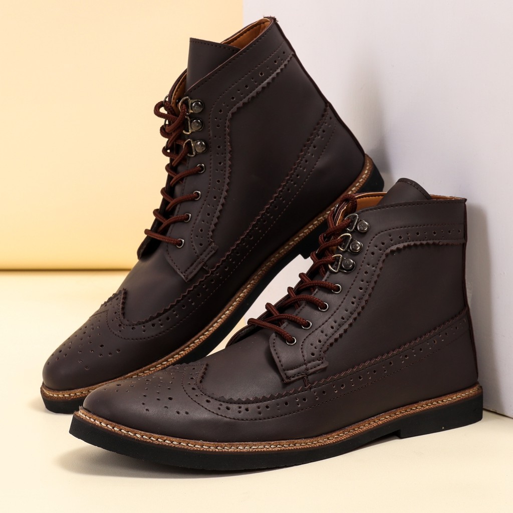 BENJIRO RED BRUSH |MNM x GIANT FLAMES| Sepatu Boots Pria | Boots Classic