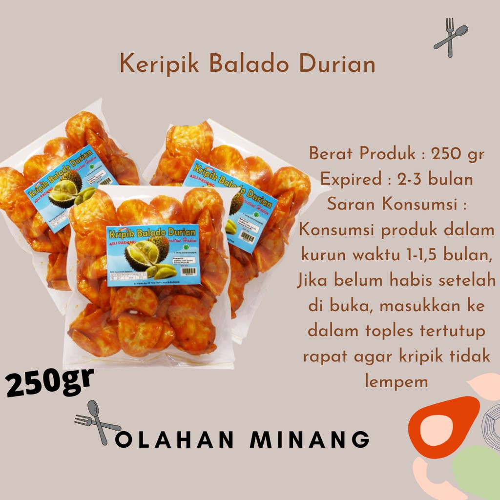 

Keripik Balado Durian/Keripik singkong/Sanjai Balado/keripik/cemilan balado/snack balado/snack