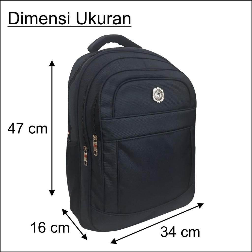 Ransel Polo Tas Backpack Pria Wanita Ada Slot Laptop Bahan Waterproof Tebal Free Raincover Terbaru - Polo GLobal 9820