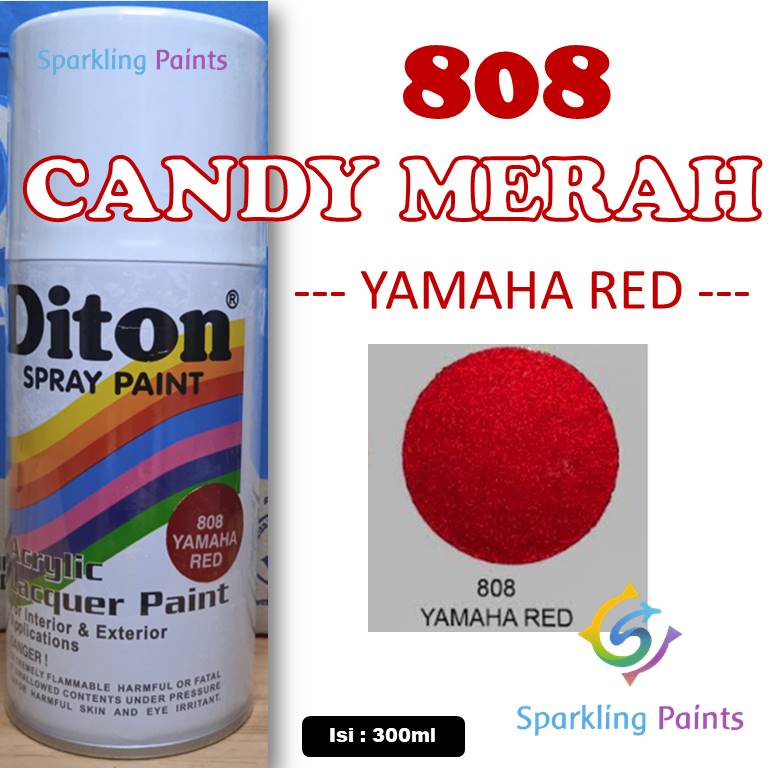 Pilox Diton Motor Yamaha Red 808 Cat Pilok Merah Candy Tone Candytone Transparan 300ml Warna Yamaha Merah Kendi Metalik