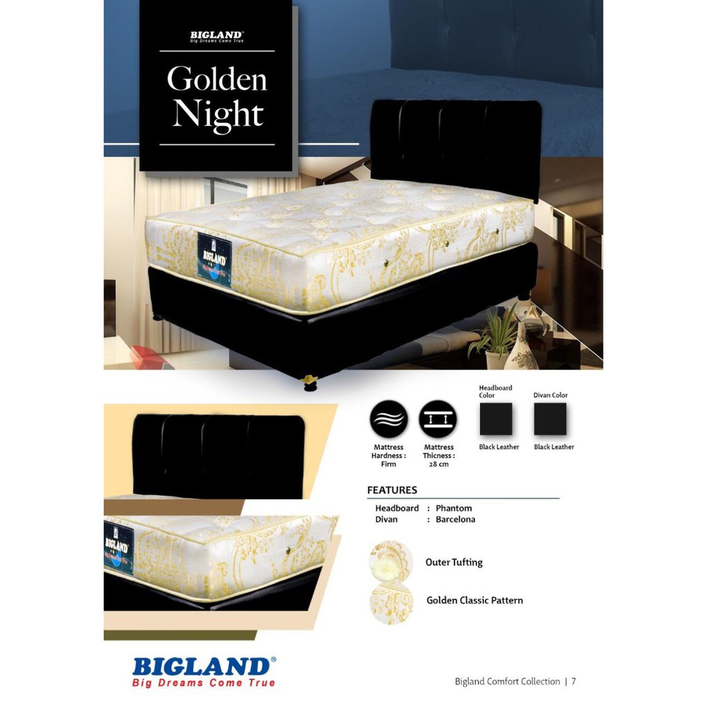 Kasur Spring Bed BIGLAND Golden Night Mewah Promo Murah Ready Makassar