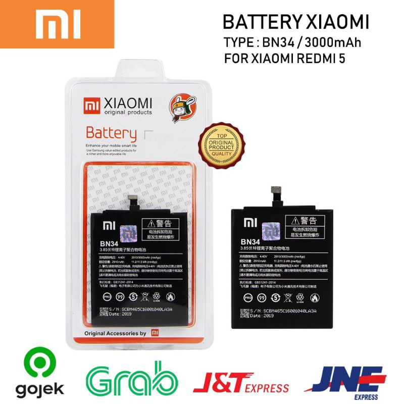 BATERAI XIAOMI REDMI 5A BN34 / BATRE XIAOMI REDMI 5A BN34