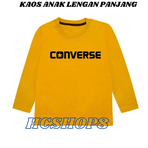 Kaos Anak Lengan Panjang Logo Conv3 Cowok Cewek Usia 2-16th