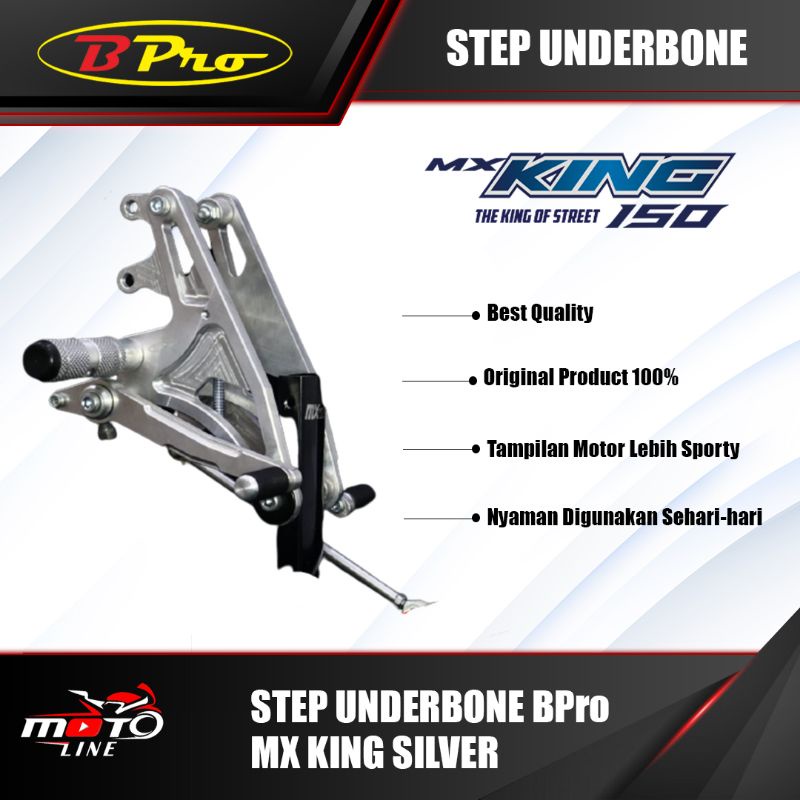 Step Underbone Bpro MX-King Silver/Hitam