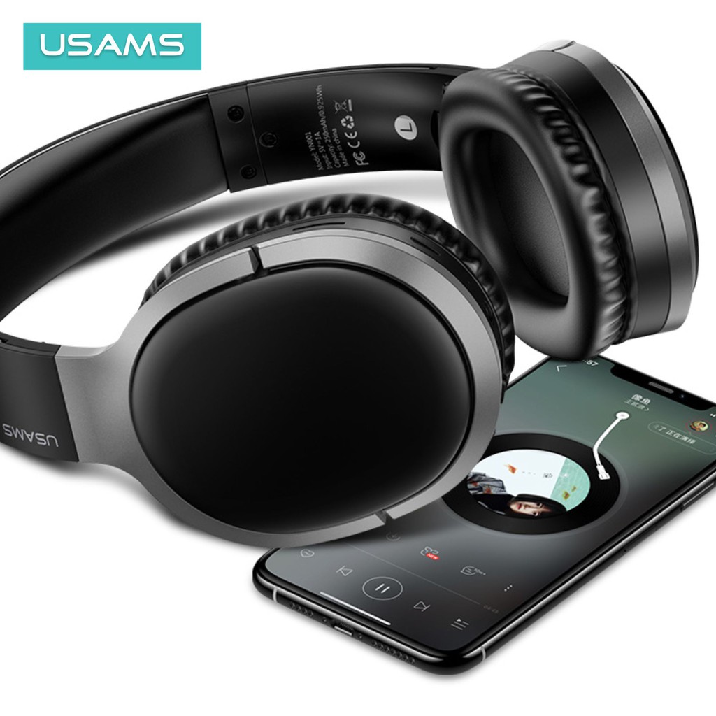 USAMS YN001 Headphone Wireless Bluetooth Headset Noise Cancelling