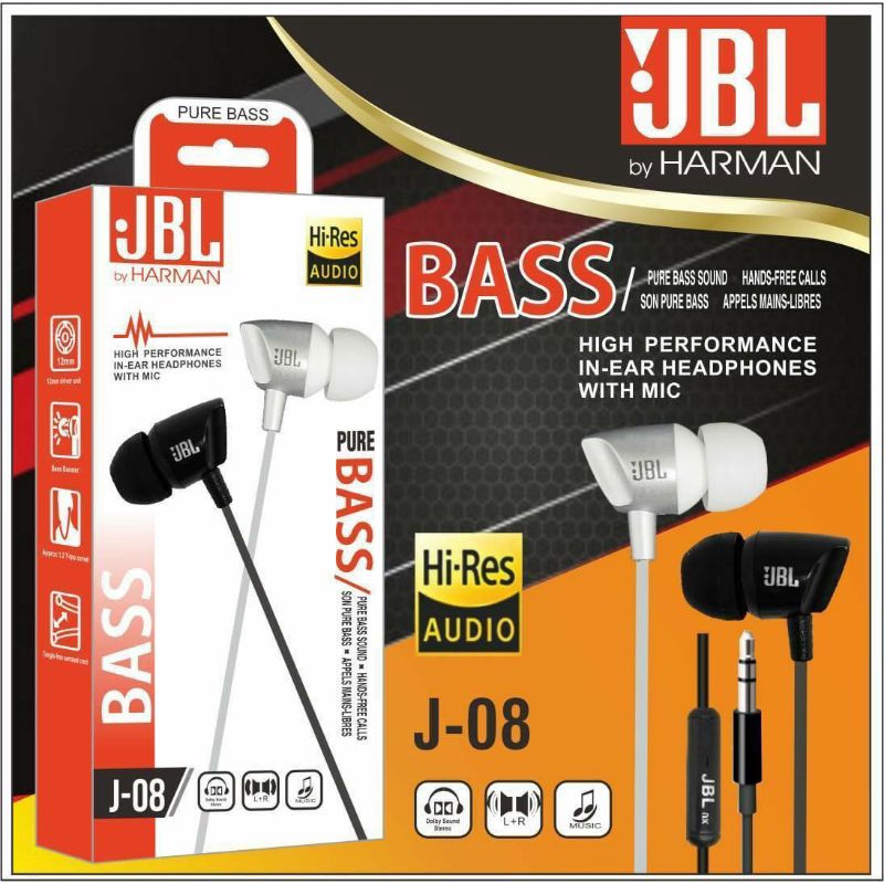 HF HEADSET/EARPHONE JBL J-08 DYNAMIC SOUND SUPER BASS