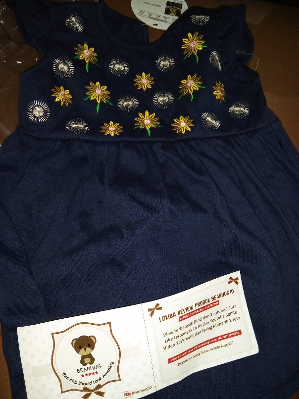 Bearhug Dress Bayi Perempuan Xdd P2 Embroidery Lengan Pendek 6 18 Bulan Shopee Indonesia