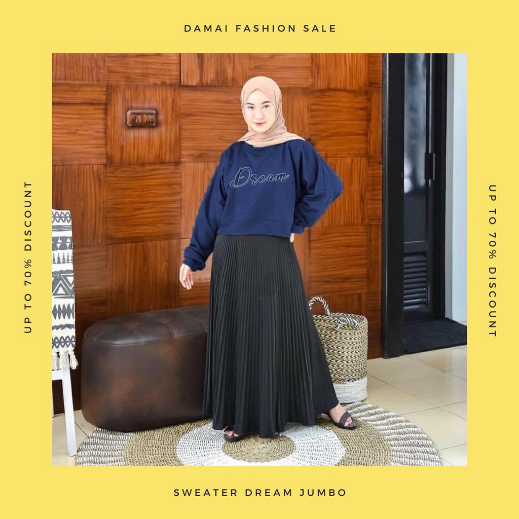 damai fashion jakarta - baju atasan SWEATER wanita JUMBO LENKA DREAMING - konveksi murah tanah abang