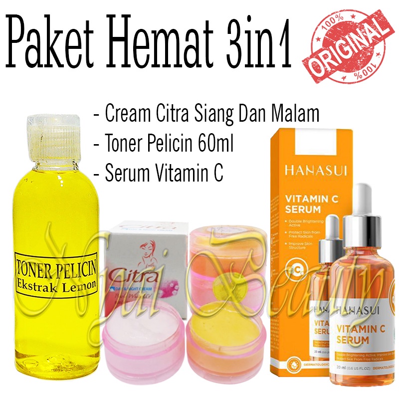 Jual Paket Lengkap Glowing In Cream Citra In Siang Dan Malam Toner Pelicin Wajah Ekstrak