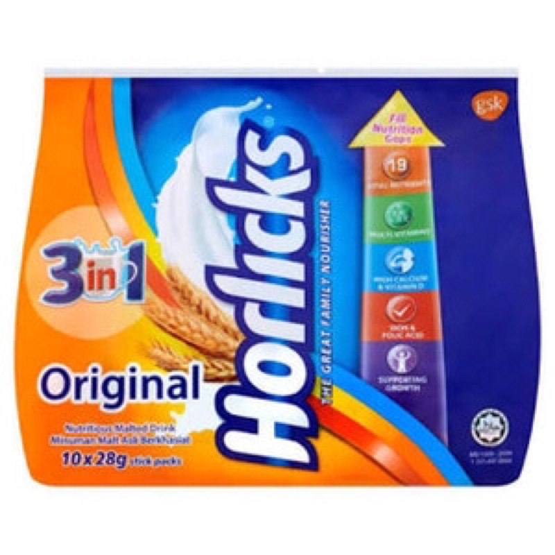

Ready original 10x28gr Horlicks 3in1 horlick 3 in 1 minuman nutrisi Import