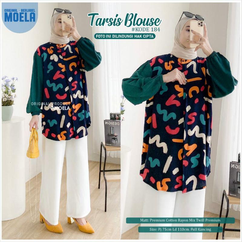 TARSIS BLOUSE BY MOELA ORIGINAL / BLOUSE WANITA MOTIF / BLOUSE RAYON PREMIUM