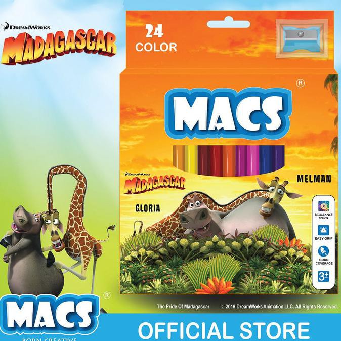 

Pensil warna Macs 24 color pencils Madagascar edition