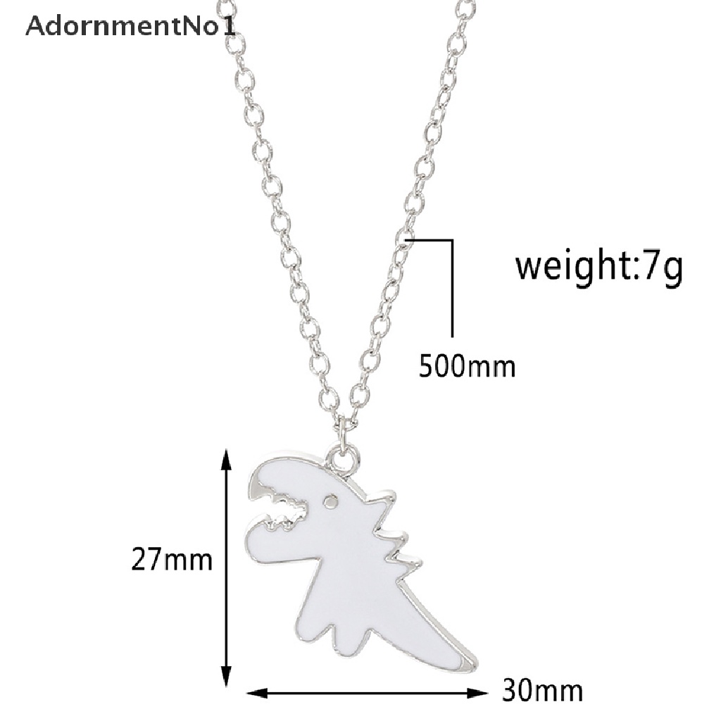 (AdornmentNo1) Kalung Rantai Dengan Liontin Dinosaurus Bahan Stainless Steel Untuk Pasangan / Pria / Wanita