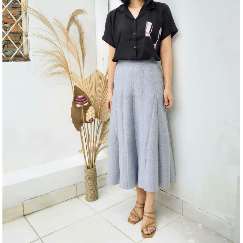Vintage Skirt/ Rok Payung/ Rok hijab/ Rok Rajut import