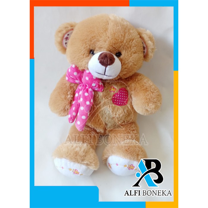 [ BISA BAYAR DI TEMPAT ] Boneka Teddy Bear L Syal Bahan Rasfur - Boneka Mainan Anak Perempuan Murah