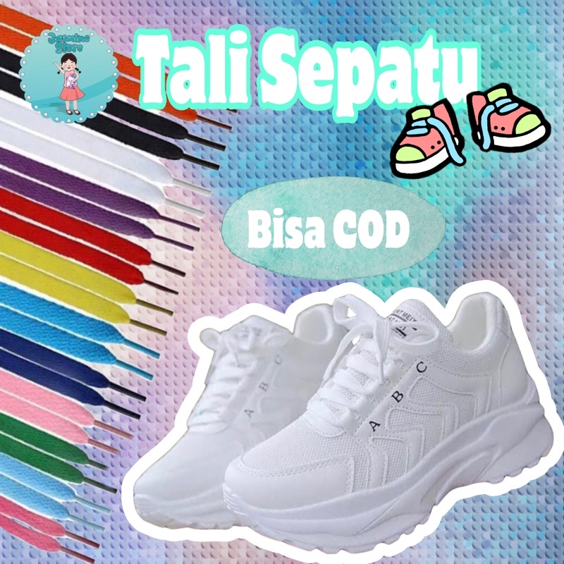 Tali Sepatu Bulat Warna/Shoelace Warna Cocok untuk Sneaker/Tali Sepatu Gepeng/Tali Sepatu Bulat/Tali Sepatu Pipih Warna