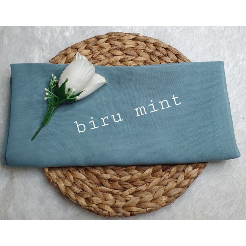 (TERMURAH) hijab Segiempat Bella Square Pollycotton premium-Biru mint