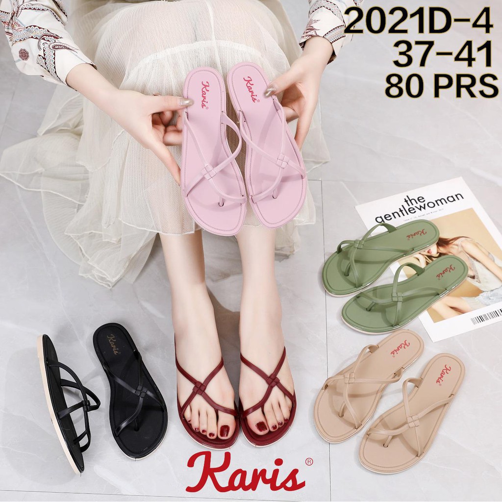 Sandal Jepit Wanita Jelly Import Desain Mewah Elegan Karis 2021D-4
