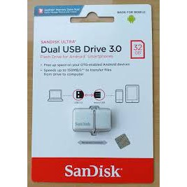 PROMO EXLUSIVE FLASHDISK SANDISK CRUZER BLADE DAN SANDISK DUAL DRIVE OTG 8GB 16GB 32GB 64GB-DUAL M2 32GB PUTIH