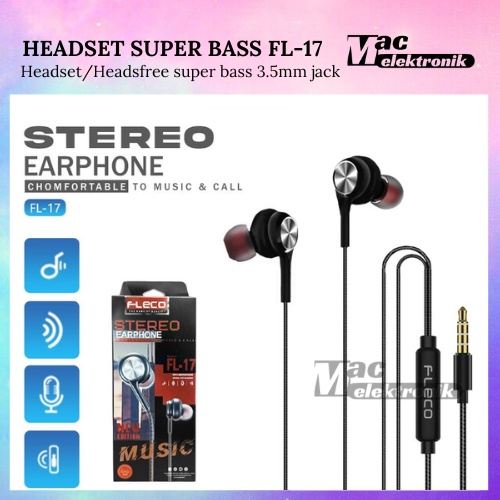 HEADSET ORIGINAL FL-17 SUPER MEGA BASS KABEL TEBAL SERAT PREMIUM QUALITY