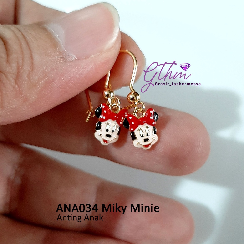 Anting Anak Miky Minie perhiasan Import Fashion Kualitas Premium Anti Karat Anti Luntur bisa dipakai sehari-hari ANA034 GTHM